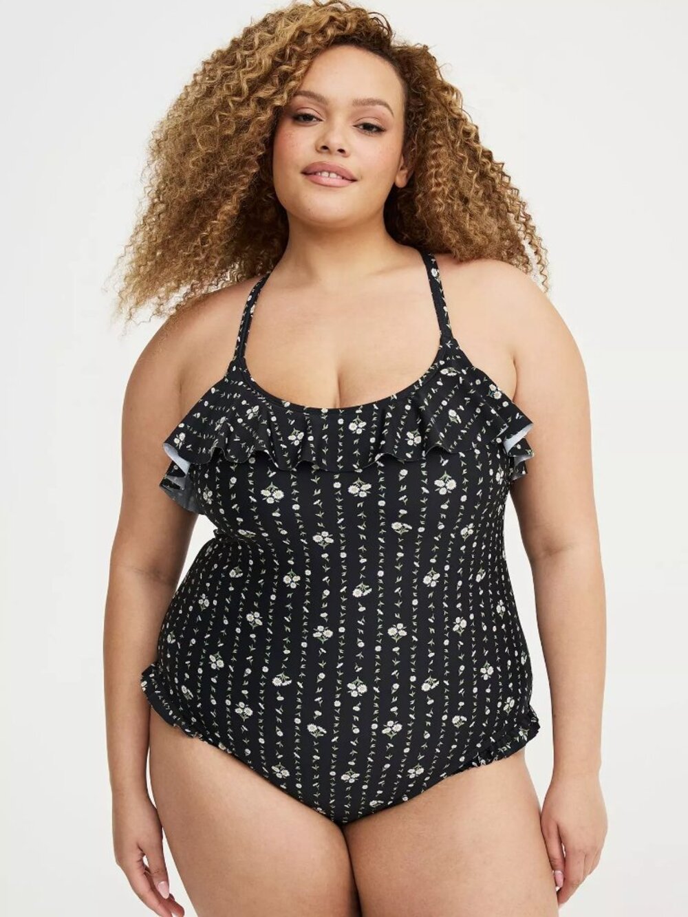 NWT Torrid Wireless Ruffle One-Piece Swimsuit
